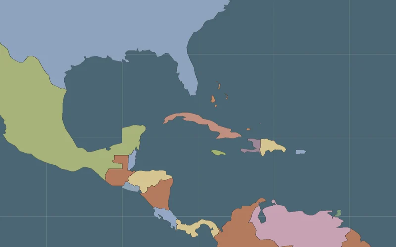 Map of Cuban Missile Crisis on the borders of the time
