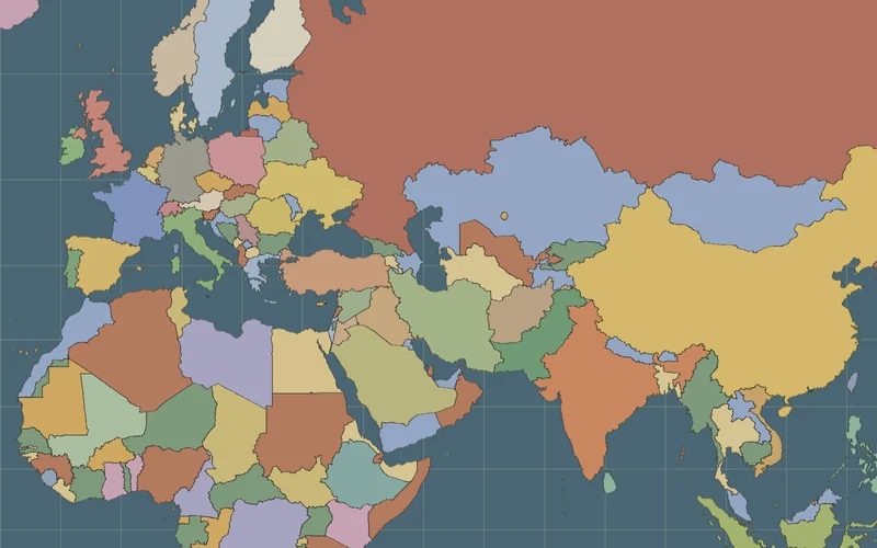 Map of Present Day on the borders of the time