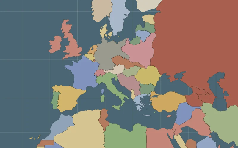 Map of The Road to War on the borders of the time