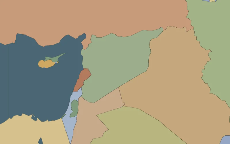 Map of Syria 2023 on the borders of the time
